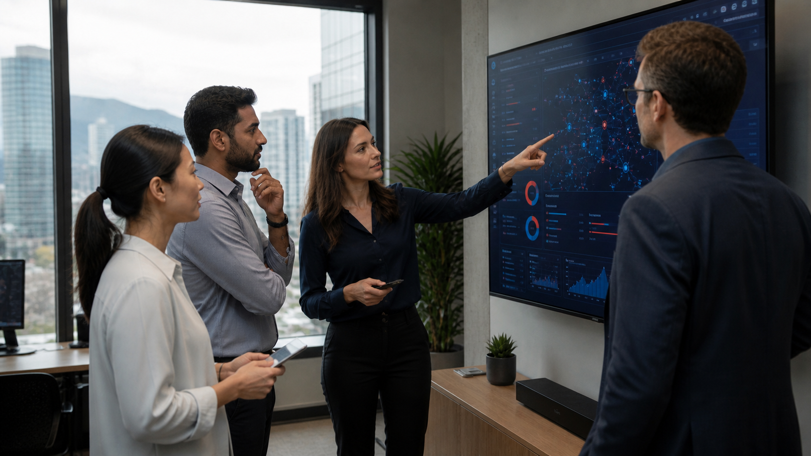 IT Professionals in Realistic Setting Discuss Cybersecurity Strategy in Vancouve