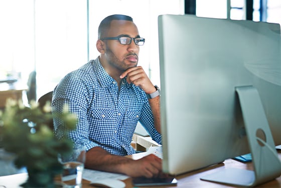 professional working on computer