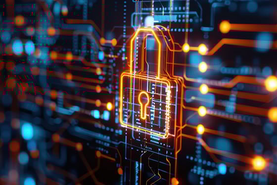 abstract data security padlock
