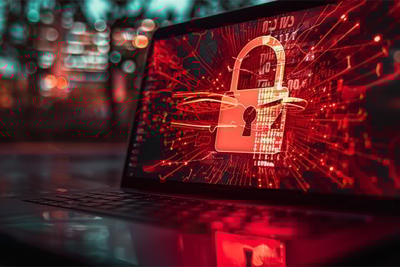 abstract image of a padlock on a laptop screen