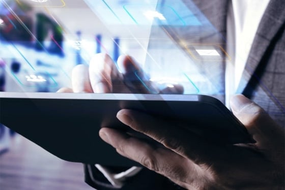 professional using tablet
