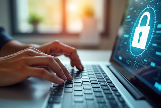 cyber security on a laptop