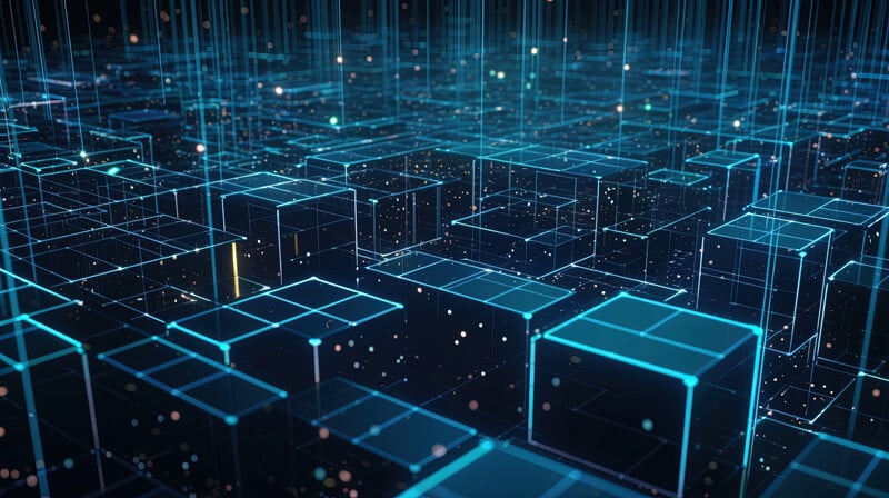 abstract technology image of buildings or cityscape