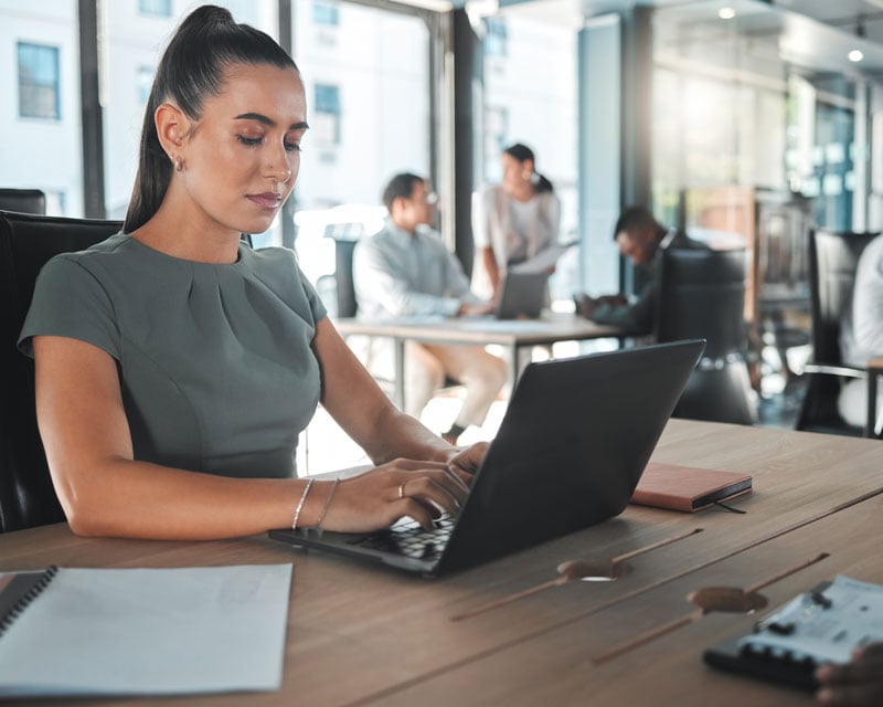 woman working in an office