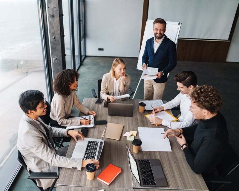 A group of professionals in a meeting.