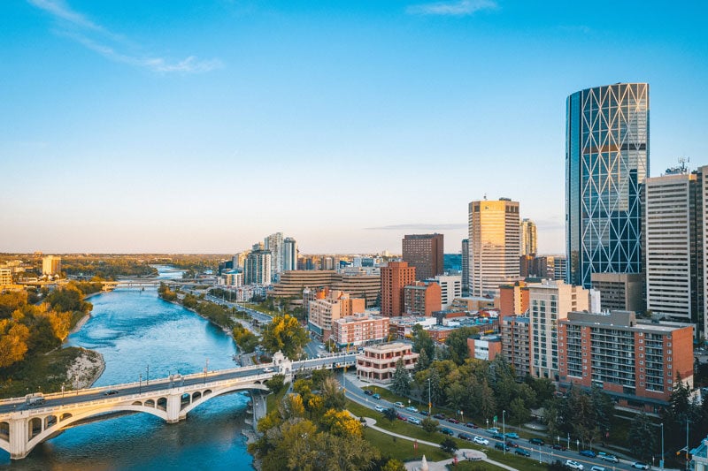 aerial view of Calgary