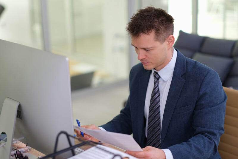lawyer working at computer