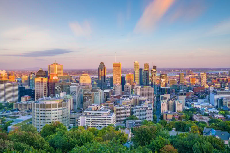 aerial view of Montreal